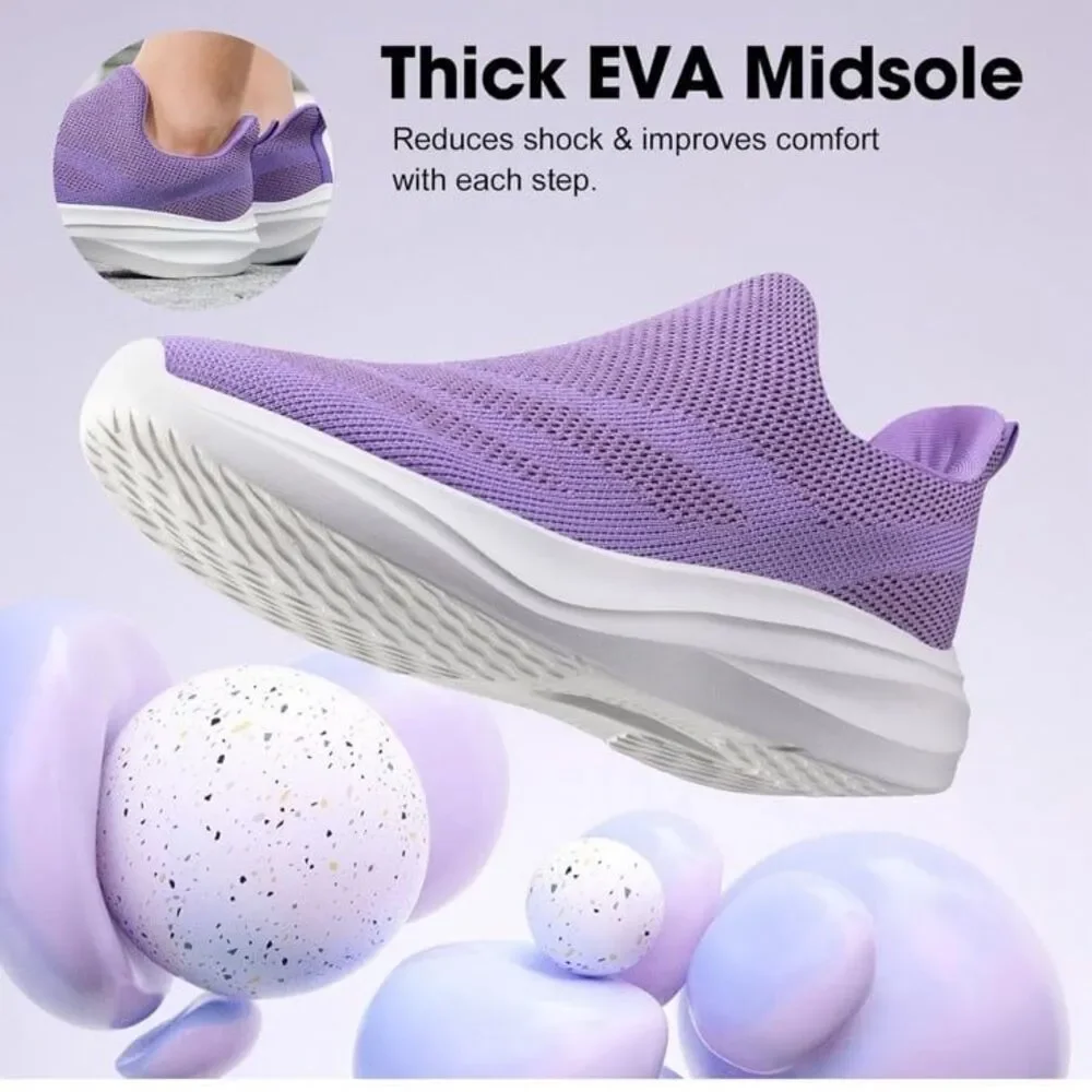 Zove Women Tennis Shoes Wide Toe Breathable Gym Workout Shoes Sz 8.5 NWT slip on